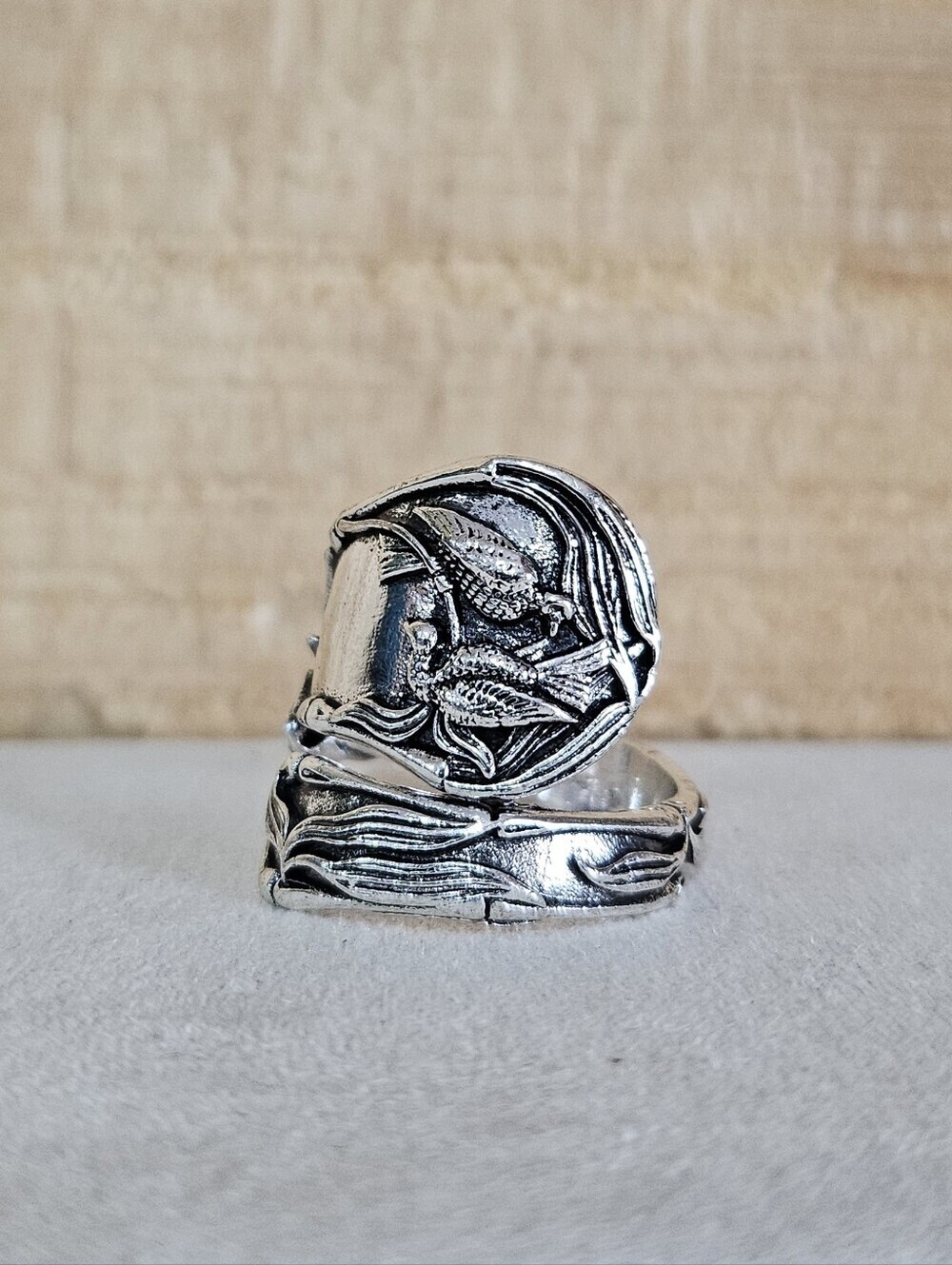Two Love Birds Spoon Ring